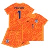 Maglia da Calcio Portiere Inghilterra Pickford 1 Orange Version Euro 2024 per Bambino